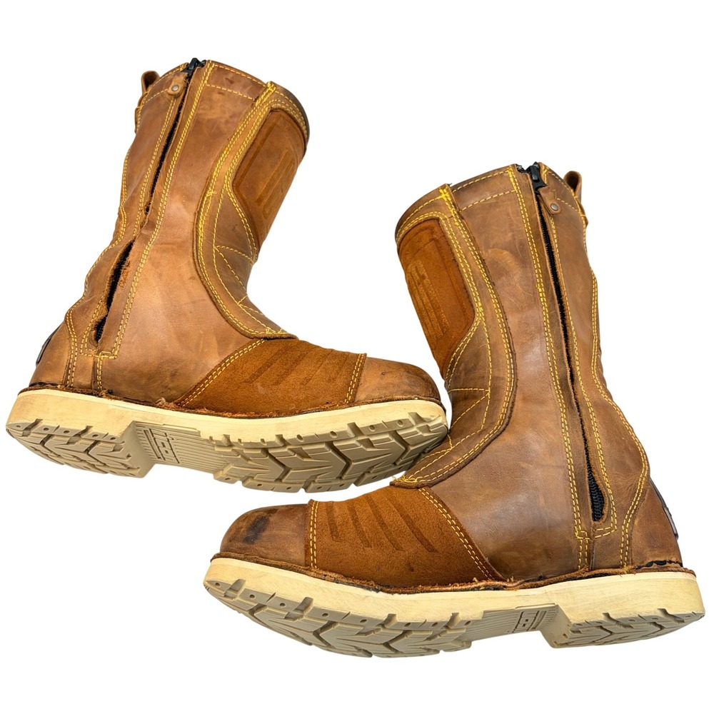 Icon 1000 Elsinore Mens 8.5 Brown Leather Motorcycle Boots Buckle Rugged Biker - Picture 14 of 16